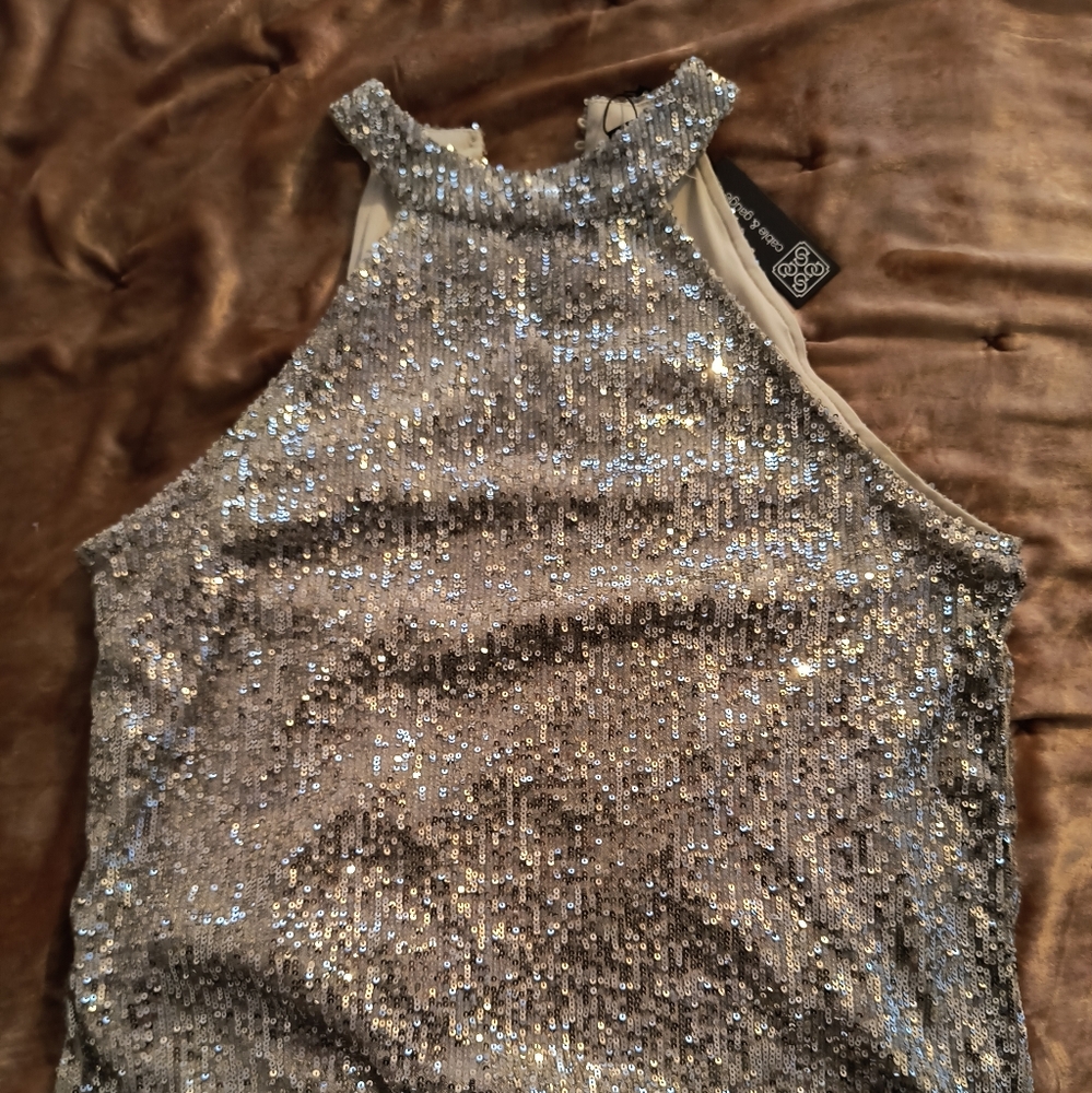 Cable and Gauge sequined sleeveless top, sz Lg